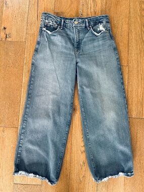 Good American Palazzo Crop Wide Leg Stretch Denim